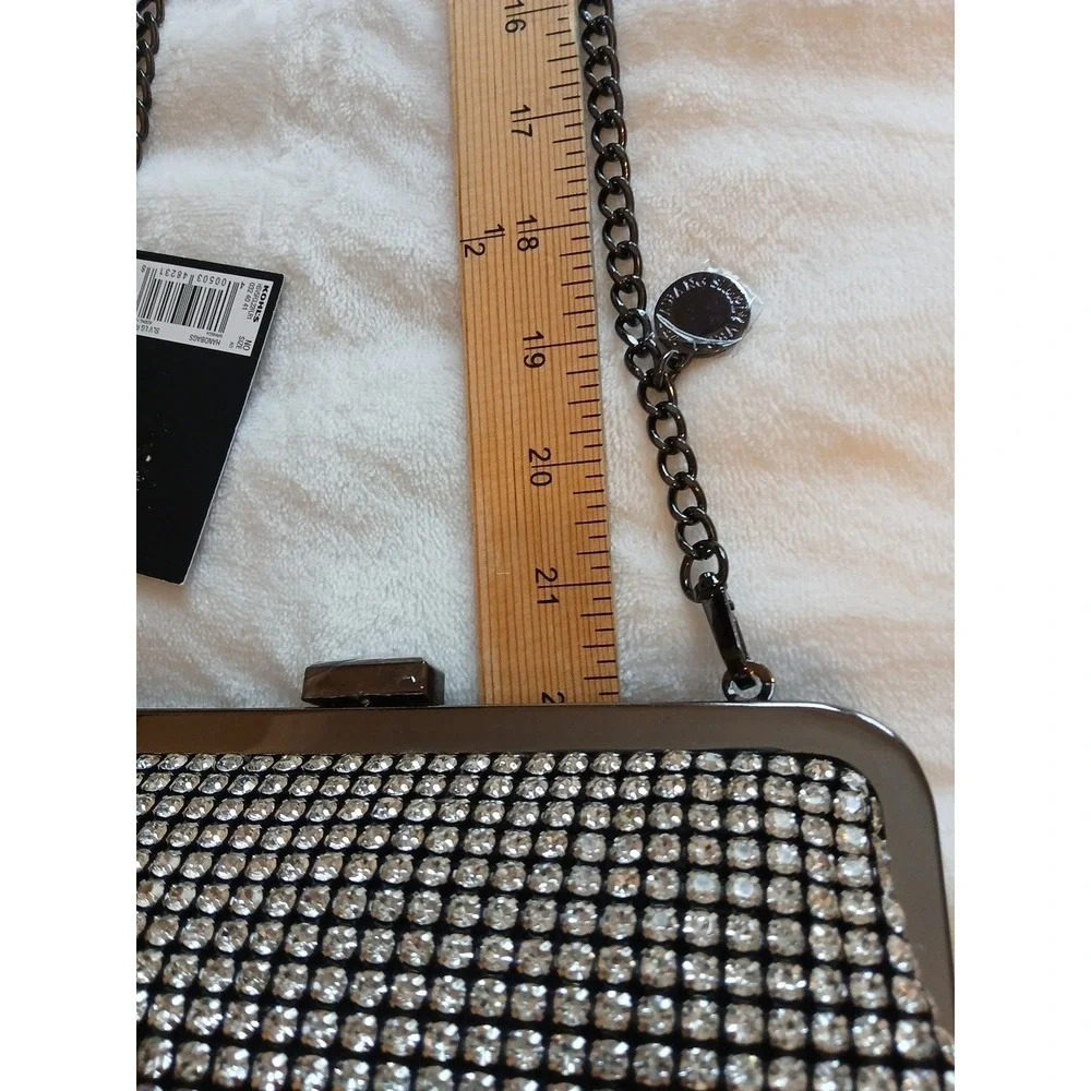 Simply Vera Wang Silver Rhinestone Shoulder Bag or Clutch  Handbag Purse - New